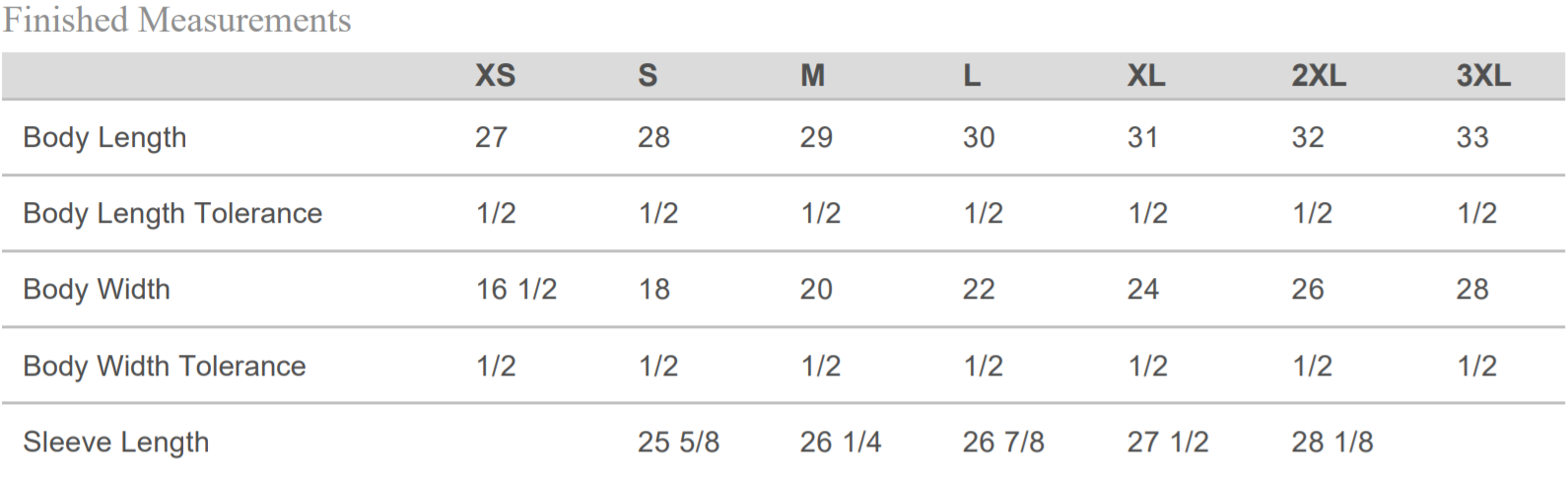 Size Chart for Unisex T-shirts – Jupmode